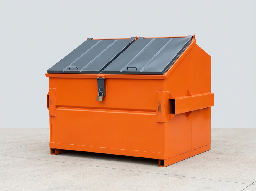 Lukket låsbar avfallscontainer for utleie i Stavanger og Sandnes